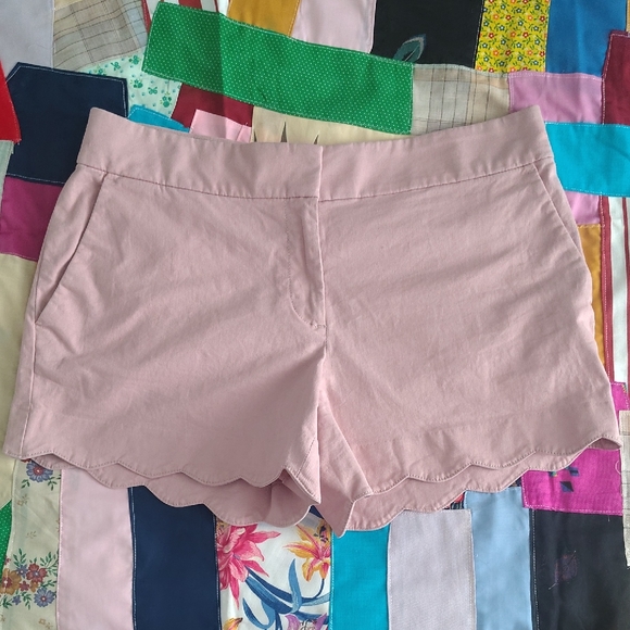 LOFT Pants - LOFT Light Pink Scalloped Hem High Waist Shorts